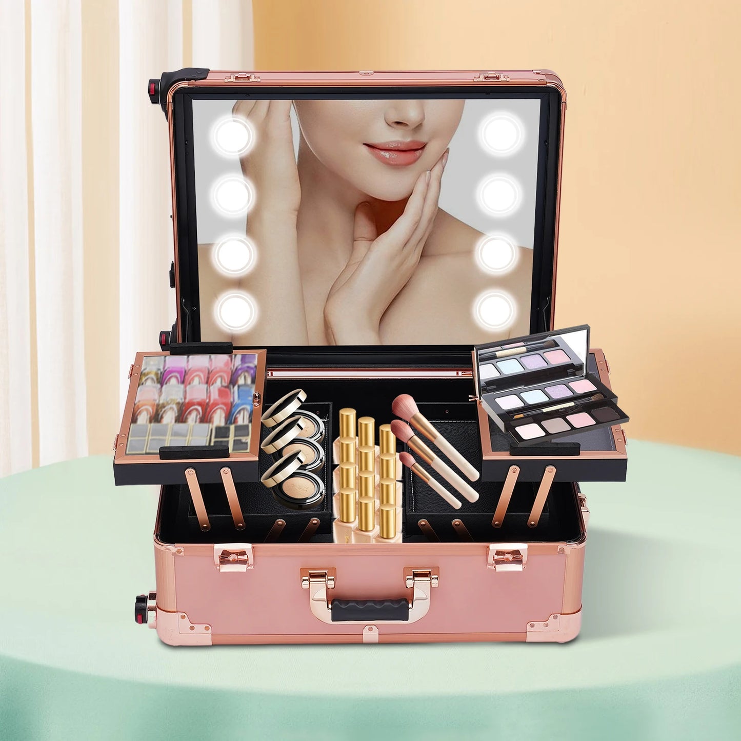 Trolley Make up Case Professional Cosmetic Organizer