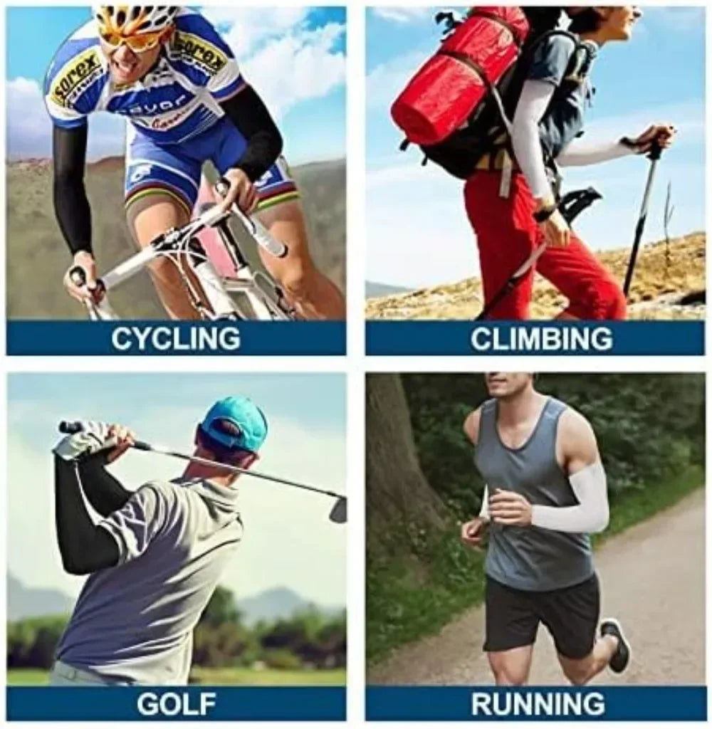 1 Pair Outdoor Sport UV Sun Shield Arm Sleeves Skin Cover Sports Arm Compression Sleeve Basketball Cycling Volleyball Sunscreen