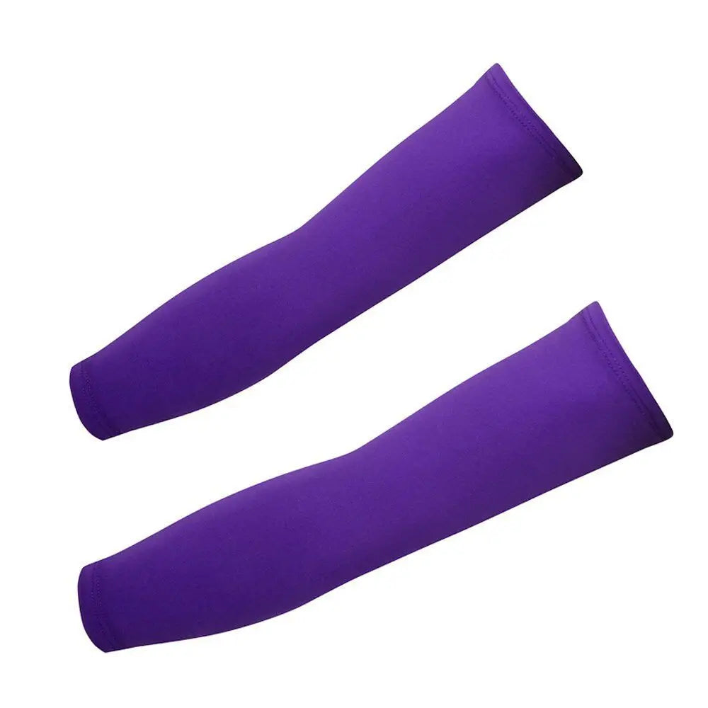 1 Pair Outdoor Sport UV Sun Shield Arm Sleeves Skin Cover Sports Arm Compression Sleeve Basketball Cycling Volleyball Sunscreen