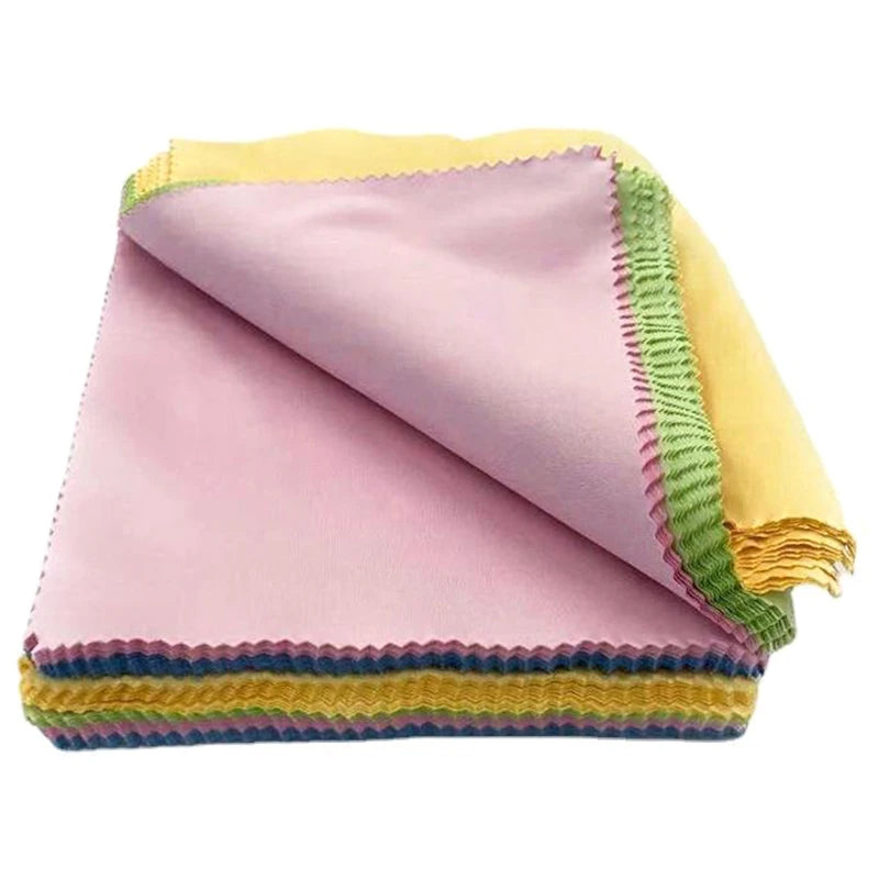 10PCS Random 130mm*130mm Portable Solid Color Microfiber Glasses Cleaning