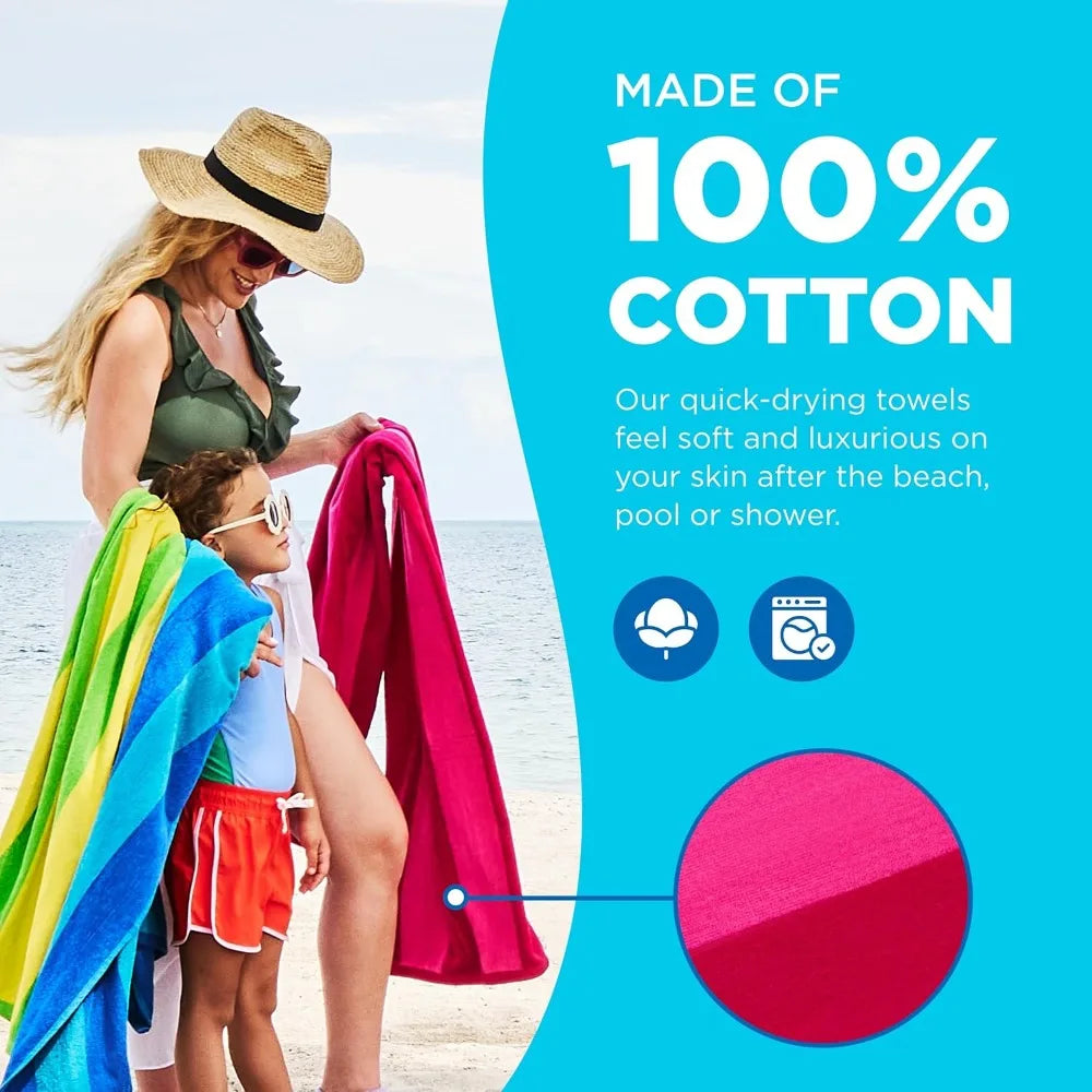 100% Cotton Velour Towels - Large Cotton Towels