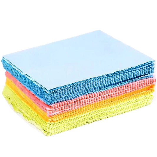 10PCS Random 130mm*130mm Portable Solid Color Microfiber Glasses Cleaning