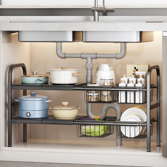 1 Set Multi-Use Kitchen Under Bathroom Sink Organizers