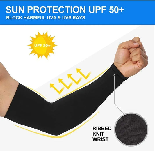 1 Pair Outdoor Sport UV Sun Shield Arm Sleeves Skin Cover Sports Arm Compression Sleeve Basketball Cycling Volleyball Sunscreen